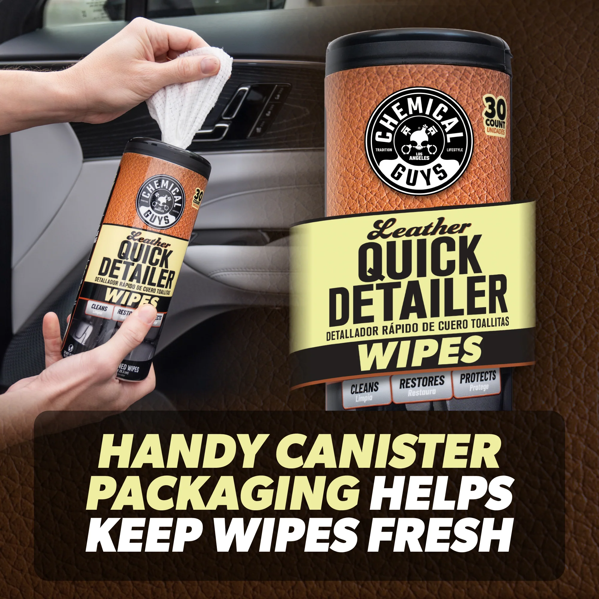 Leather Quick Detailer Wipes 3-Pack Kit - Image 6