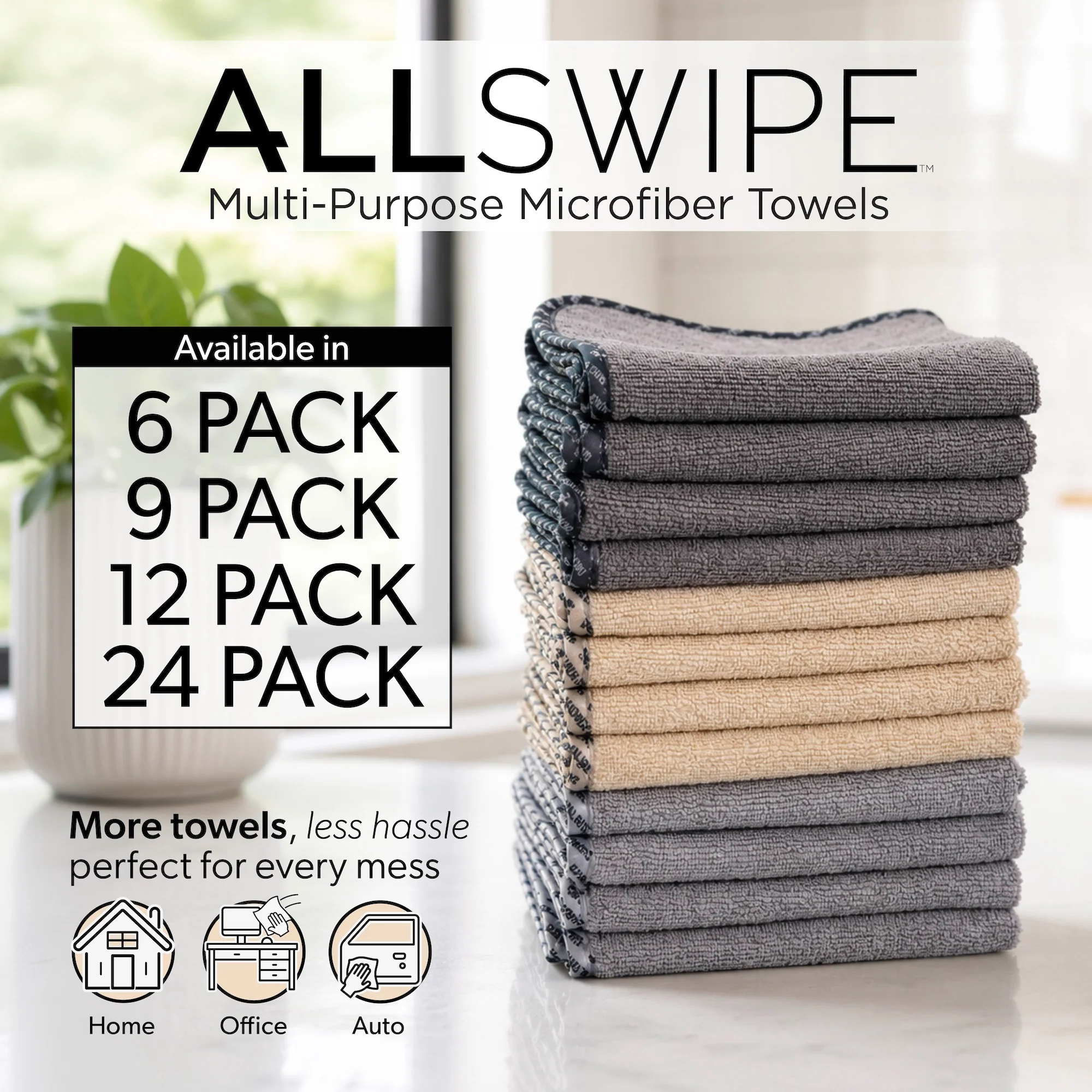 Multi-Colored AllSwipe Multi-Purpose Microfiber Towels - Image 2